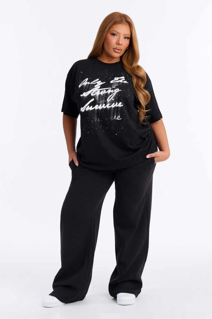 Strongest Survivor Oversized Tee - Black