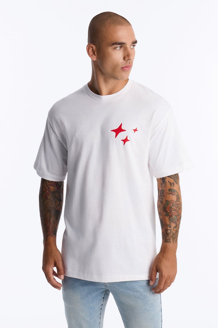 Savage Minds Oversized Short Sleeve Tee - White
