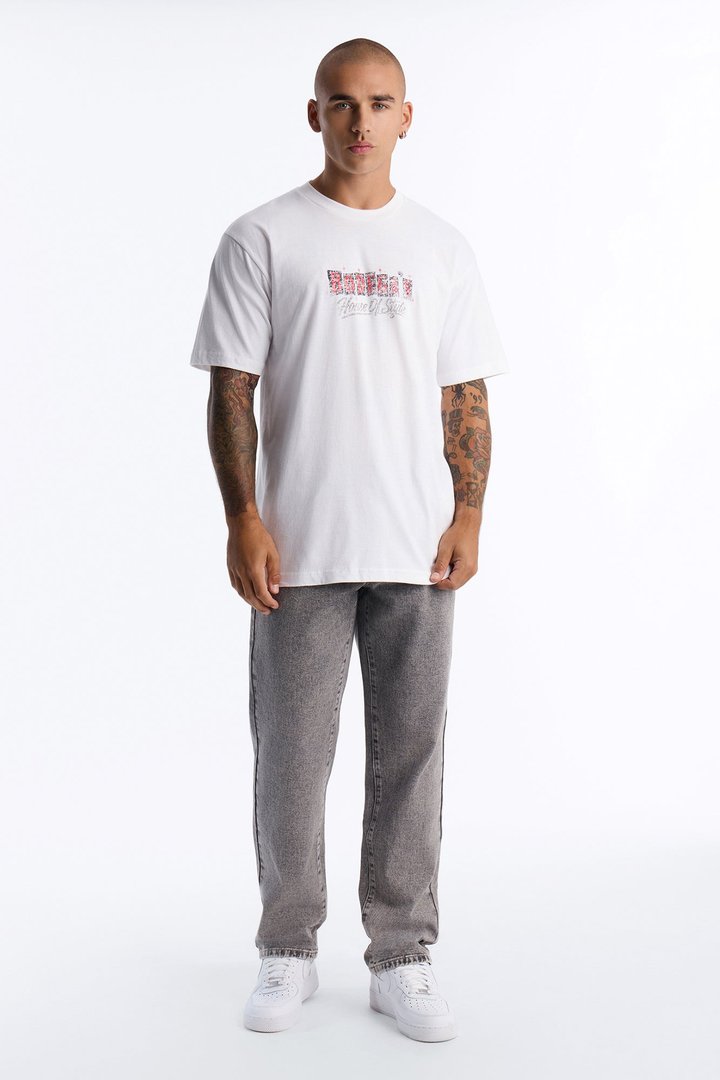 House Of Style Oversized Short Sleeve Tee - White