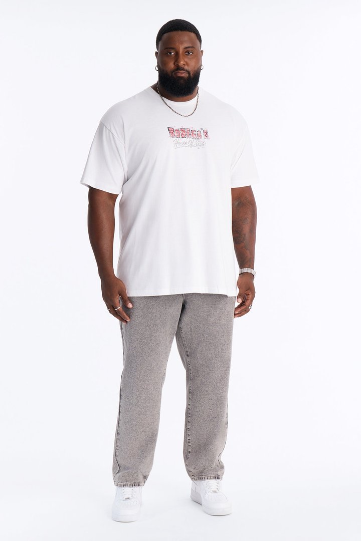 House Of Style Oversized Short Sleeve Tee - White