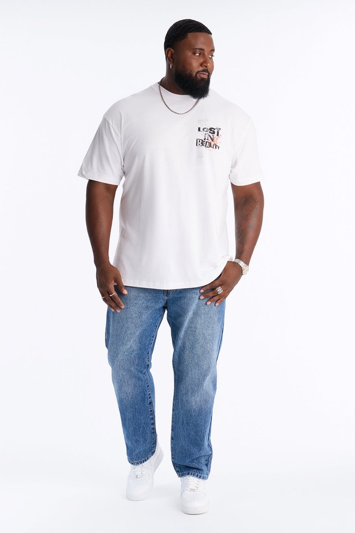 Lost In Reality Oversized Short Sleeve Tee - White