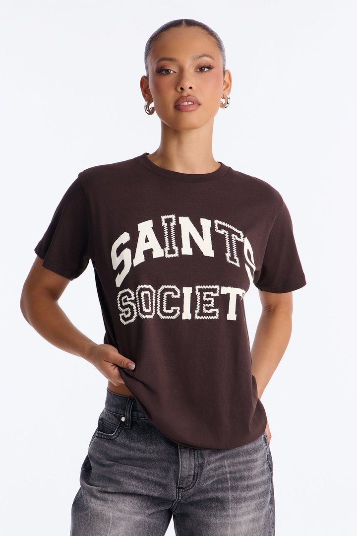 Saints Society Club Tee - Brown