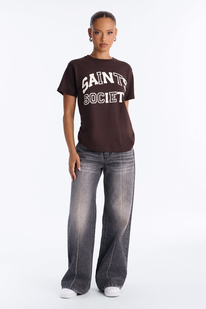 Saints Society Club Tee - Brown