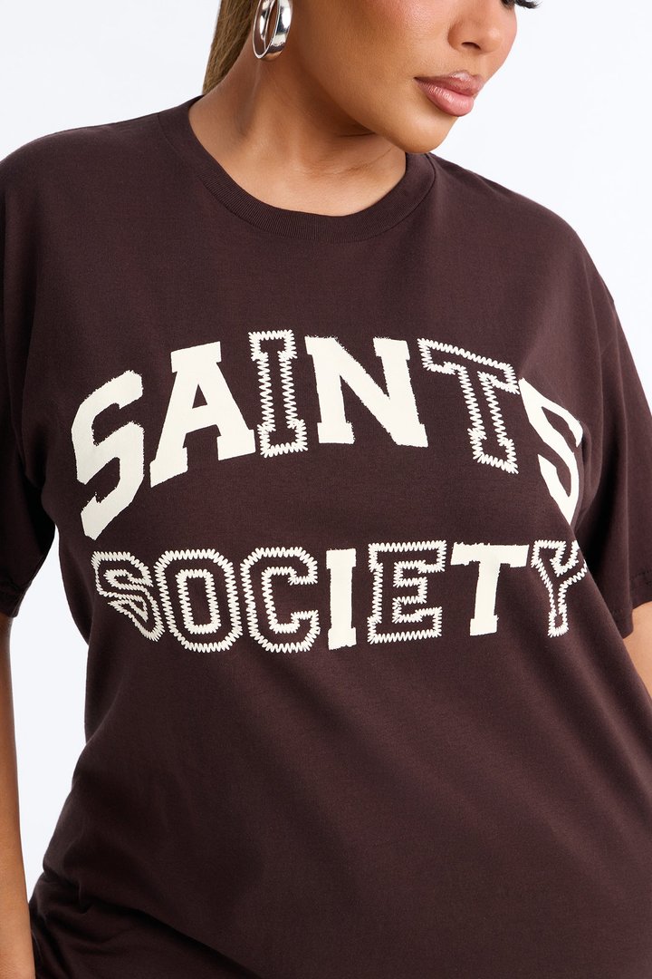 Saints Society Club Tee - Brown