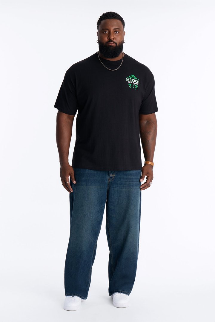 Mexico Si Se Puede Oversized Short Sleeve Tee - Black