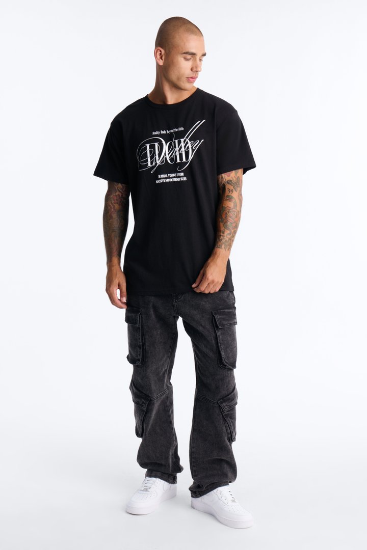 Lucid Valley Oversized Short Sleeve Tee - Black