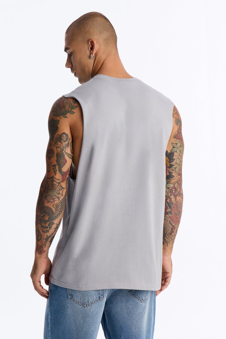 Still Learning Oversized Muscle Tee - Grey