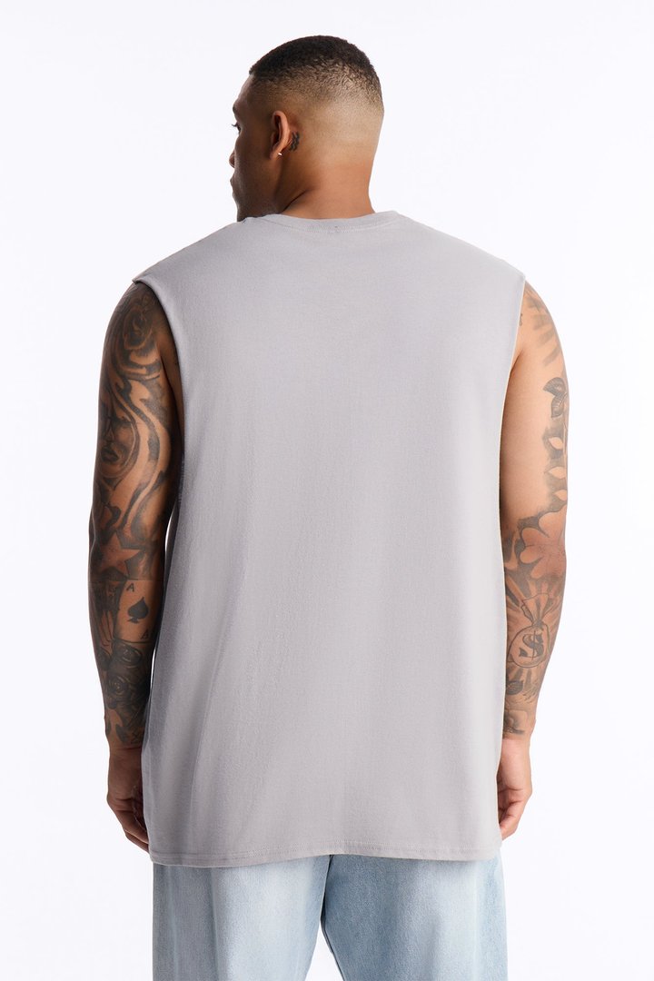 Still Learning Oversized Muscle Tee - Grey