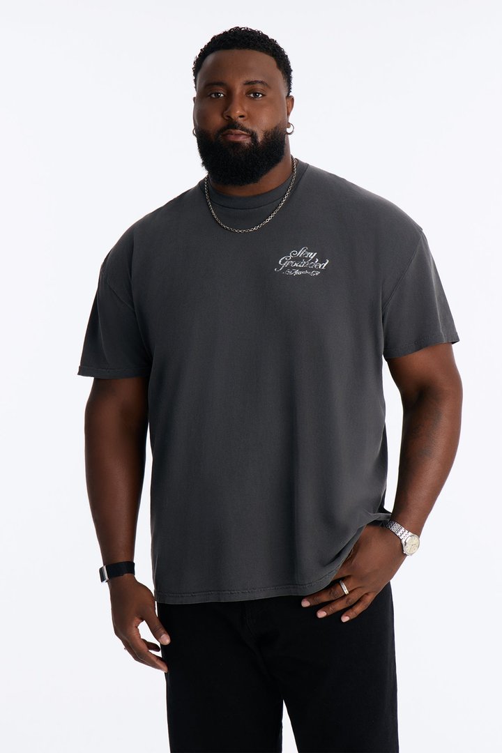 Stay Grounded Vintage Short Sleeve Tee - Black