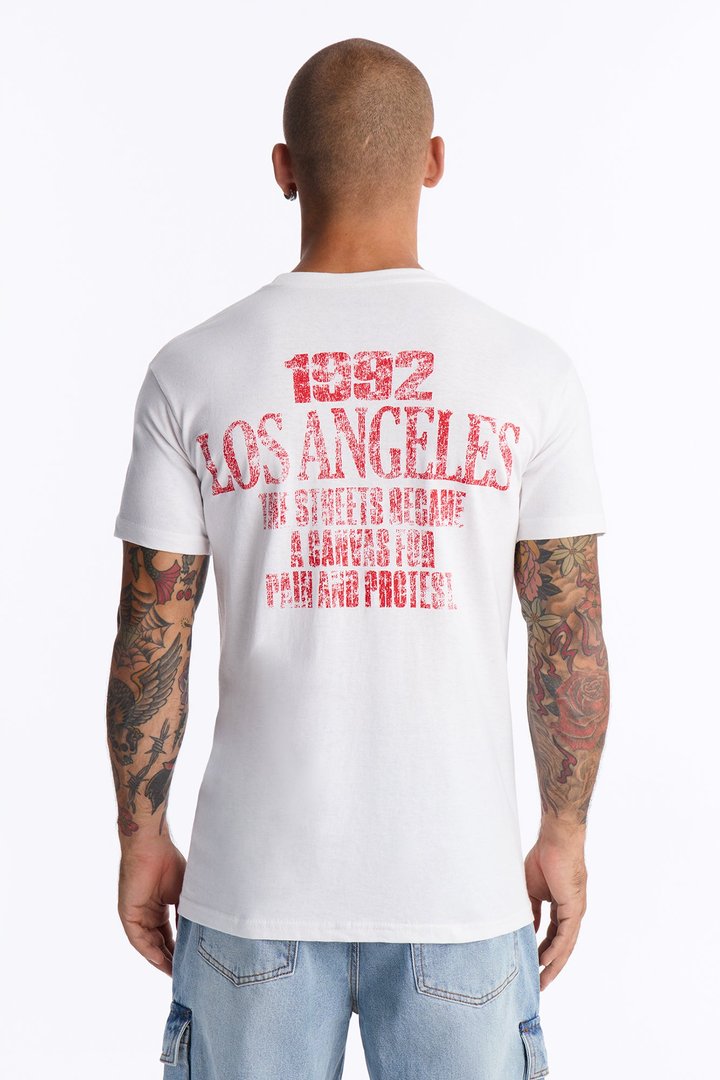 Los Angeles Pain And Protest Short Sleeve Tee - White