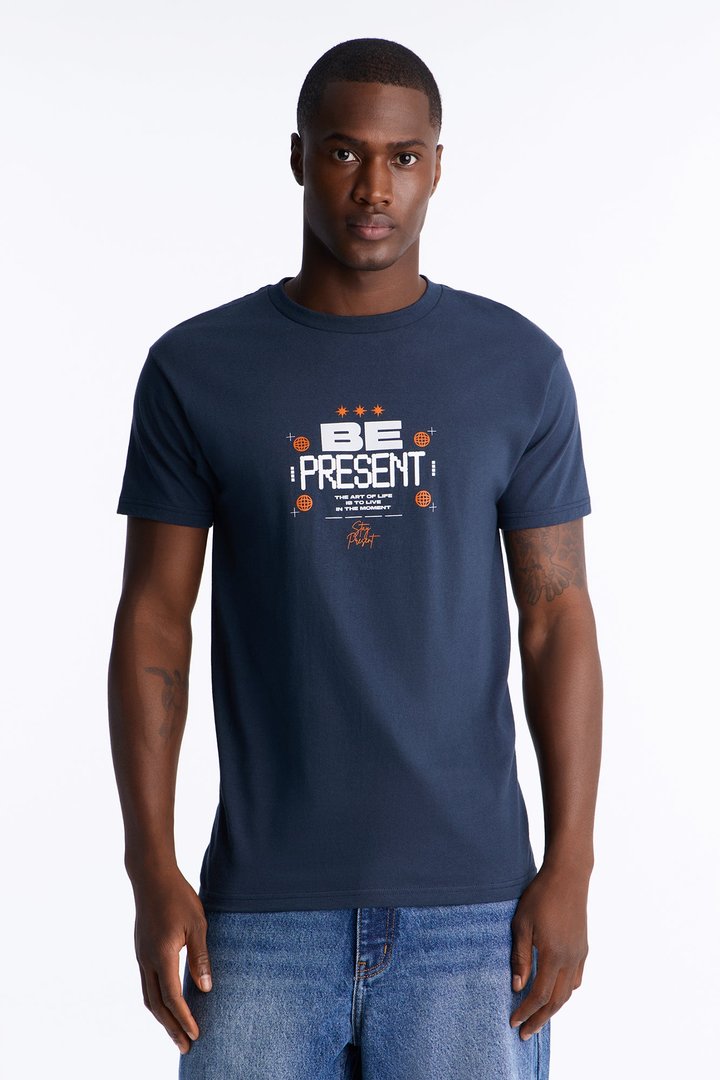 The Art Of Life Past Present Future Short Sleeve Tee - Navy