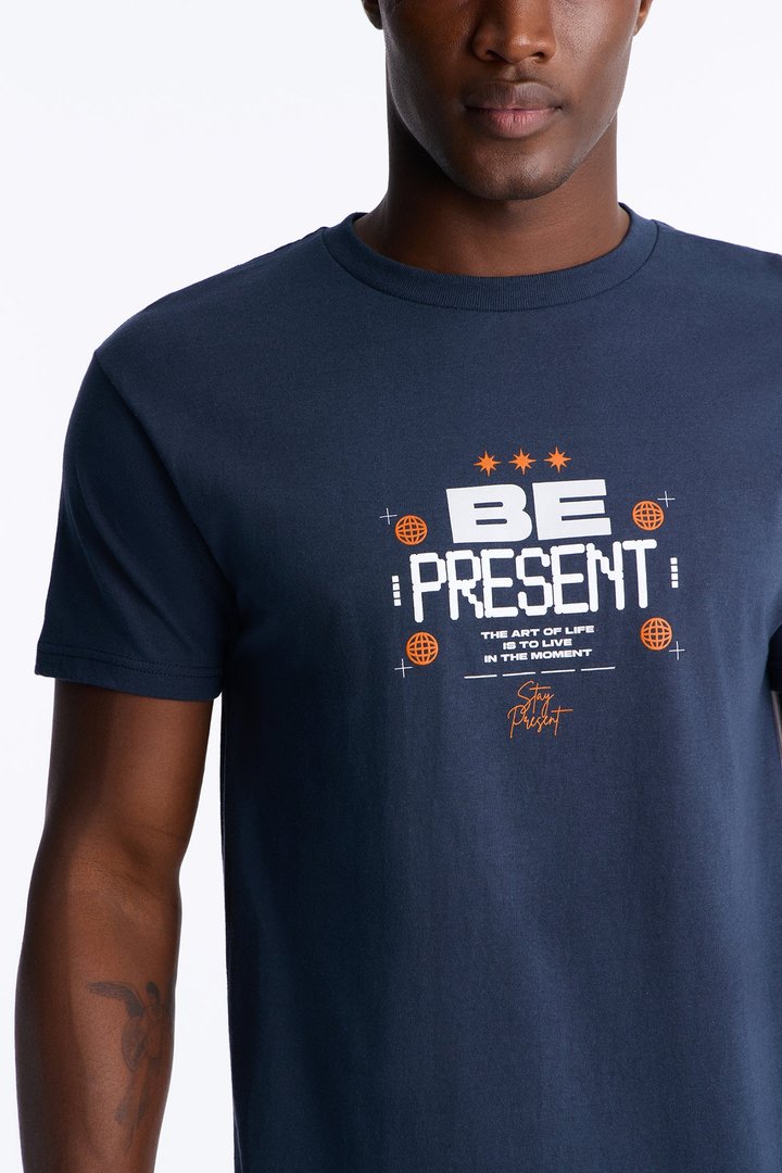 The Art Of Life Past Present Future Short Sleeve Tee - Navy