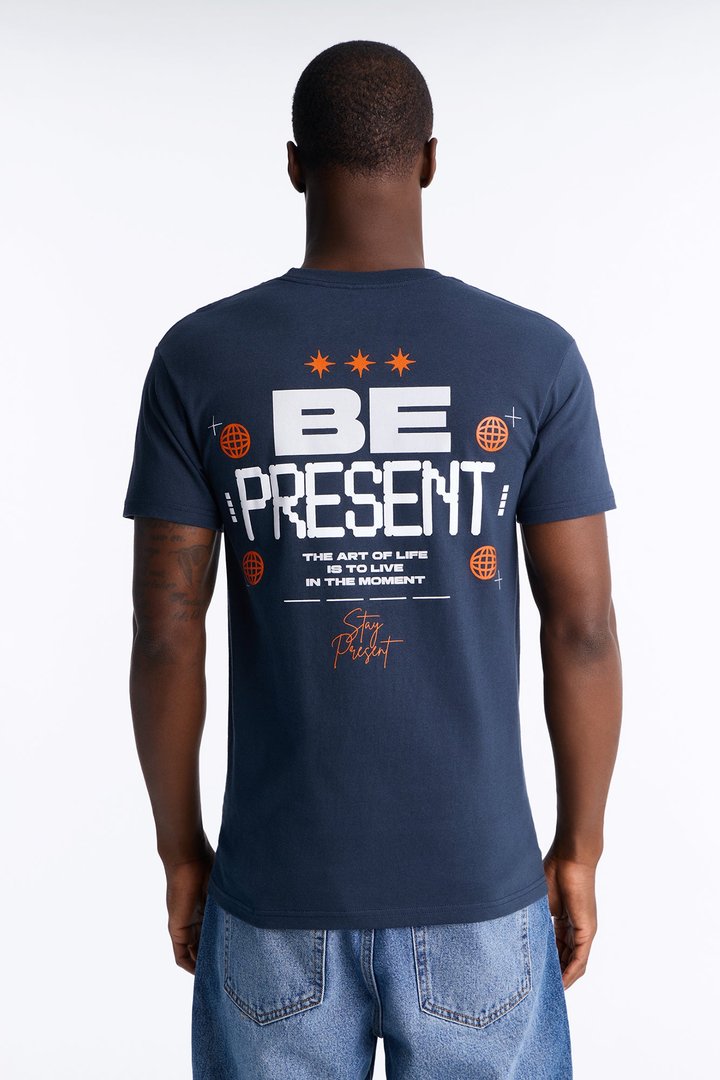 The Art Of Life Past Present Future Short Sleeve Tee - Navy