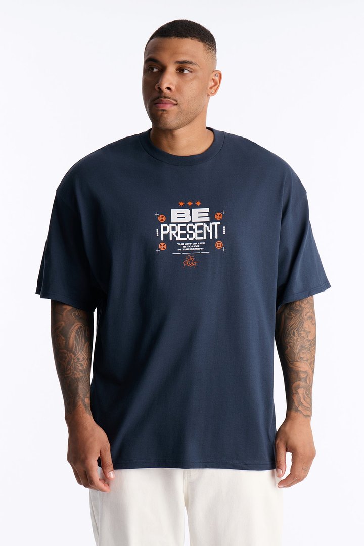 The Art Of Life Past Present Future Short Sleeve Tee - Navy