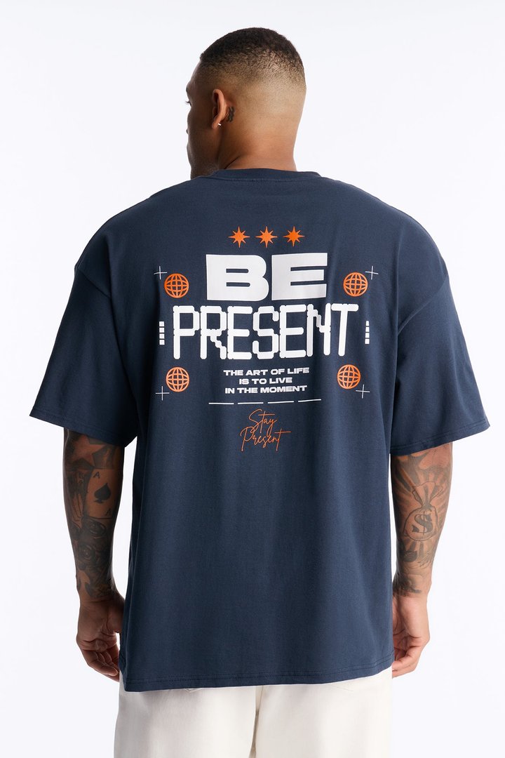 The Art Of Life Past Present Future Short Sleeve Tee - Navy