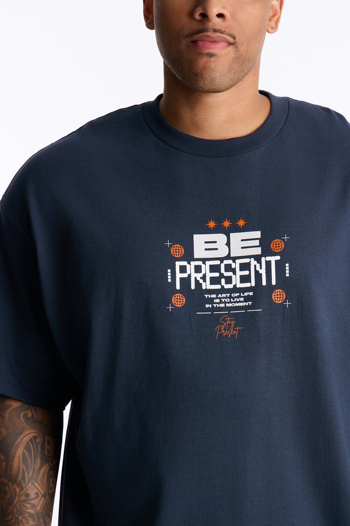 The Art Of Life Past Present Future Short Sleeve Tee - Navy