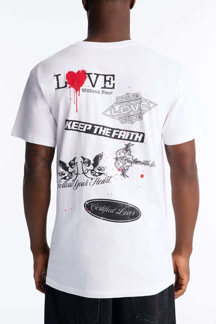 Love Without Fear Oversized Short Sleeve Tee - White