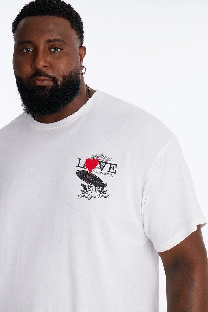 Love Without Fear Oversized Short Sleeve Tee - White