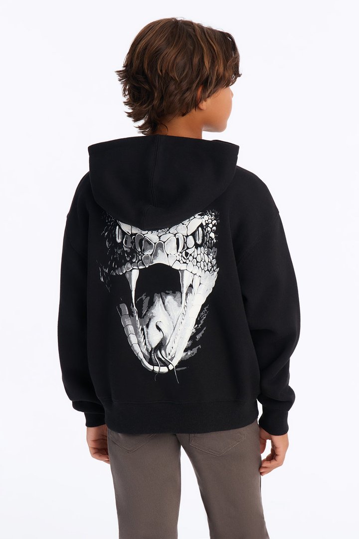 Mini Beware Of Snakes Hoodie - Black