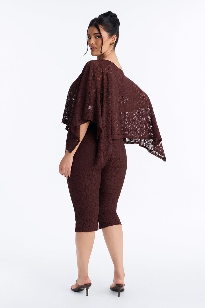 Georgie Lace Capri Set - Chocolate