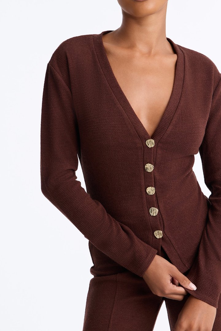 Polished Comfort Pant Set - Chocolate/Combo