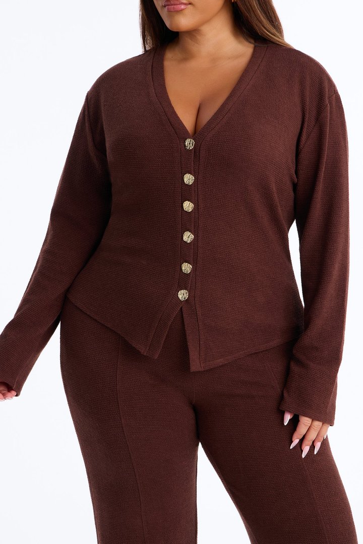 Polished Comfort Pant Set - Chocolate/Combo