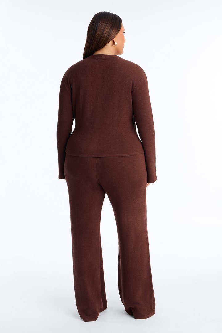 Polished Comfort Pant Set - Chocolate/Combo