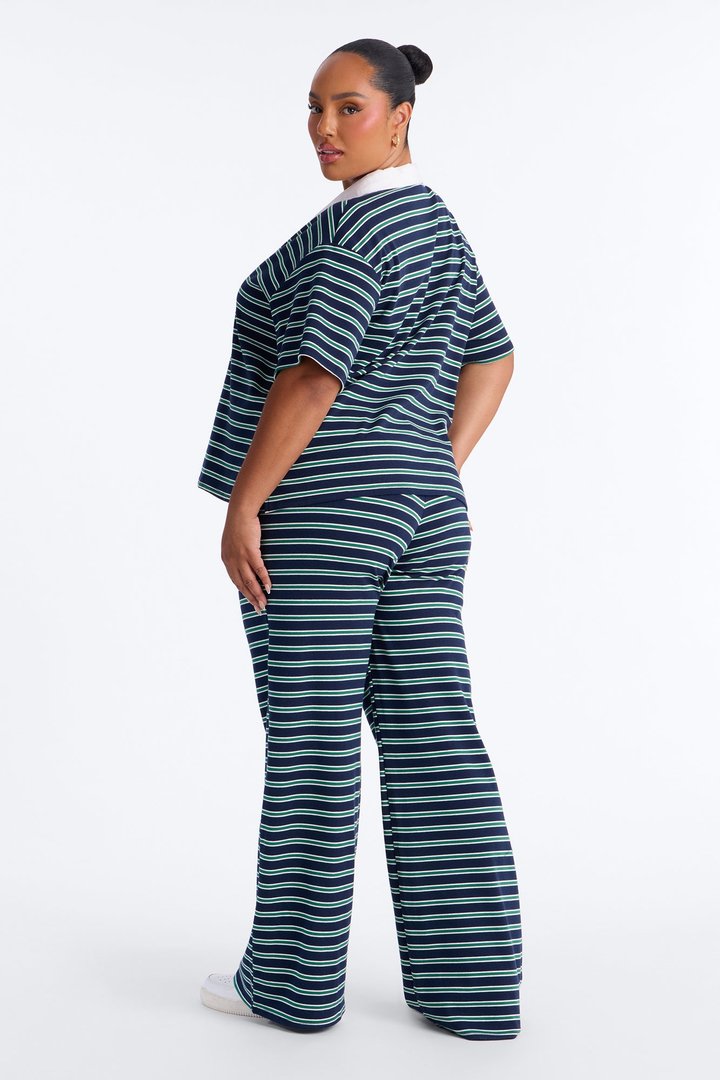 Kennedy Striped Polo Pant Set - Navy/combo