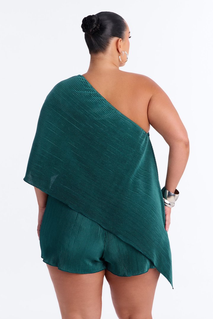 Azela Plisse Short Set - Emerald