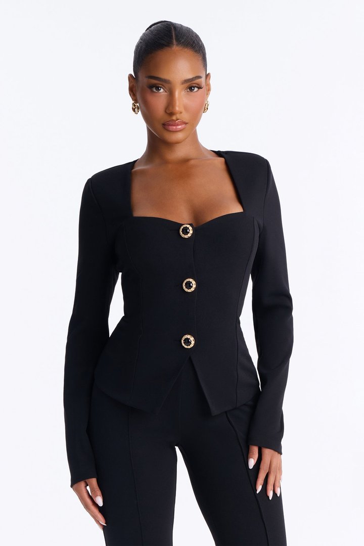 Kelly Ruffle Capri Set - Black