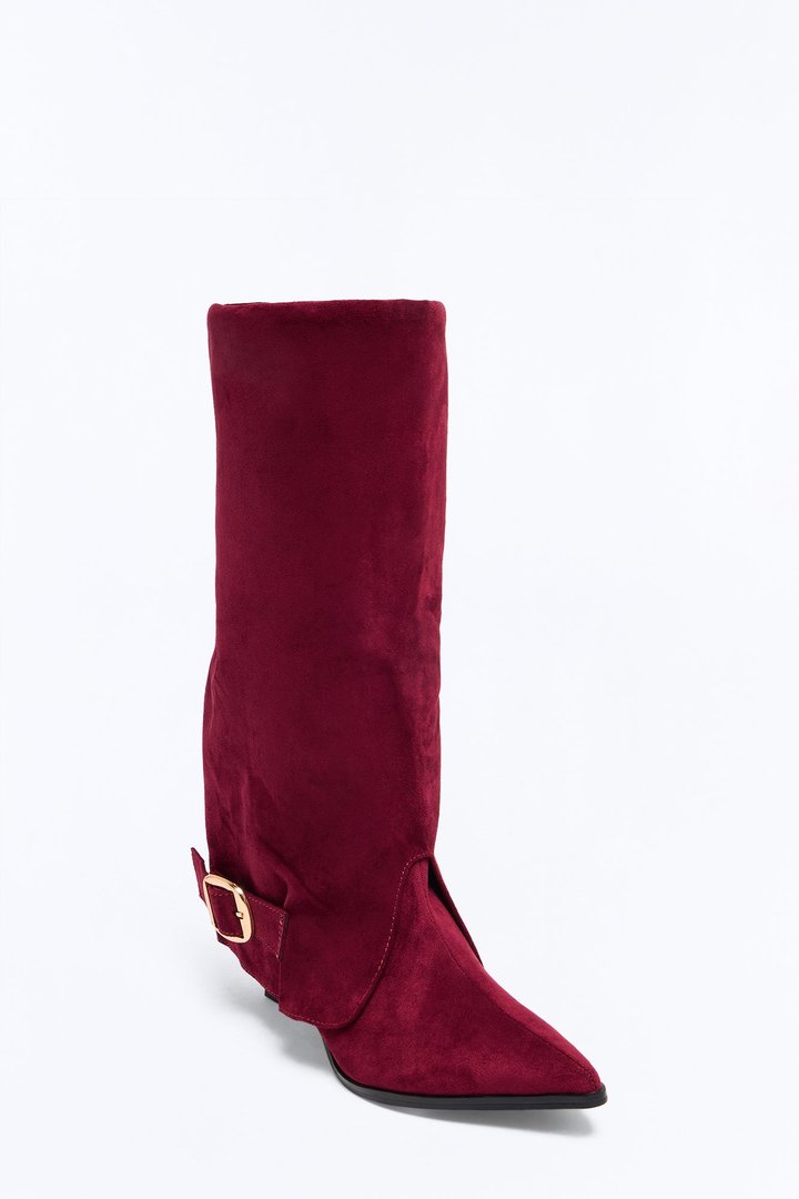 Stables Buckle Overlay Boots - Wine