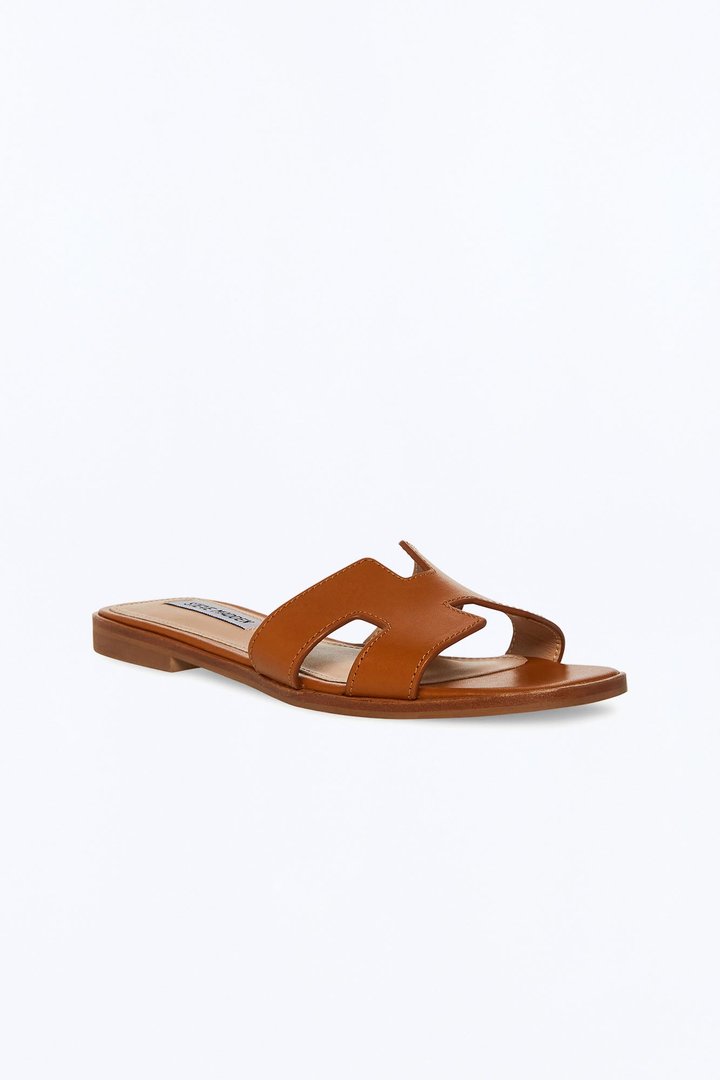 Steve Madden Hadyn Leather Sandals - Cognac