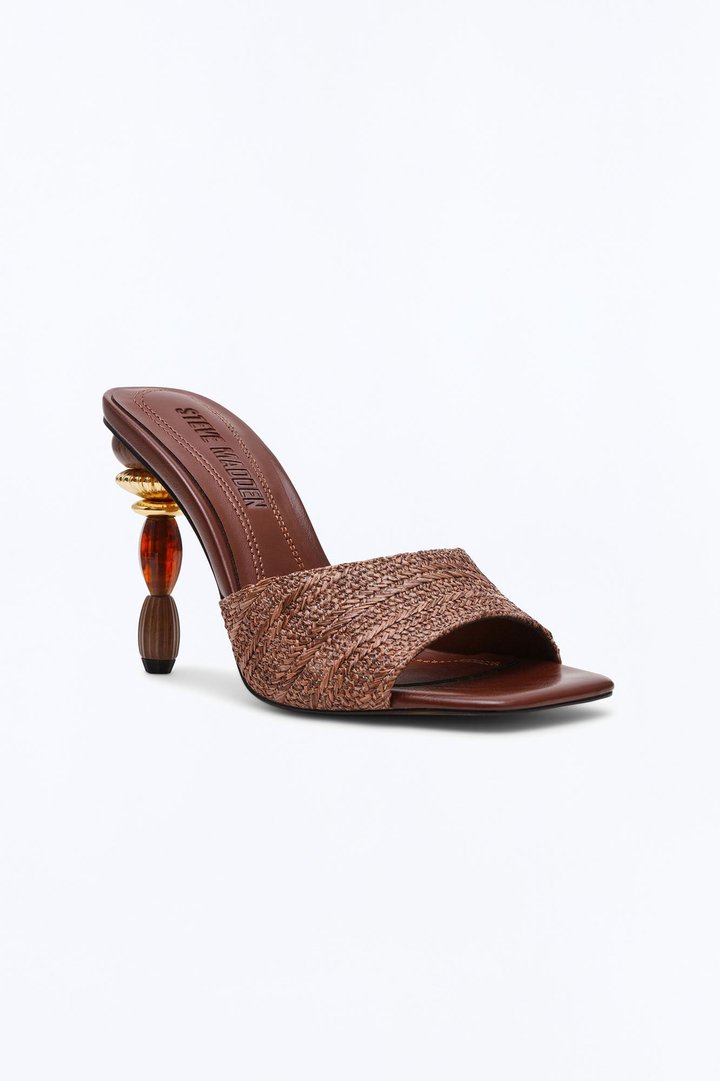 Steve Madden Sia Raffia Sculpture Heels - Brown