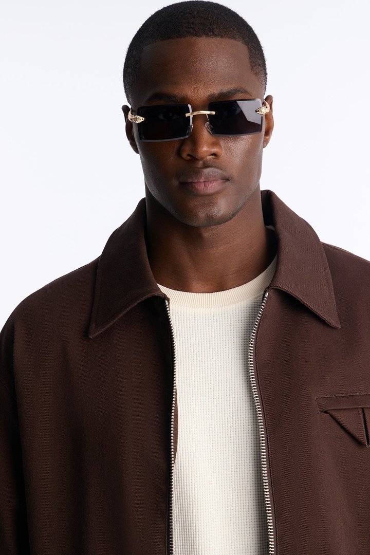 Public Enemy Snake Rimless Sunglasses - Grey/Gold