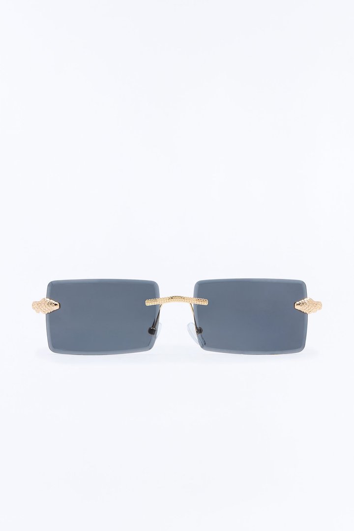 Public Enemy Snake Rimless Sunglasses - Grey/Gold