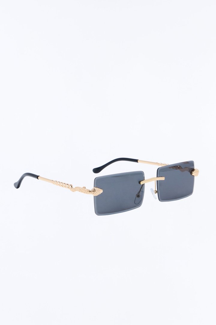 Public Enemy Snake Rimless Sunglasses - Grey/Gold