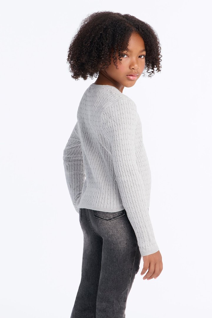 Mini Embrace The Warmth Pullover Sweater - Heather Grey
