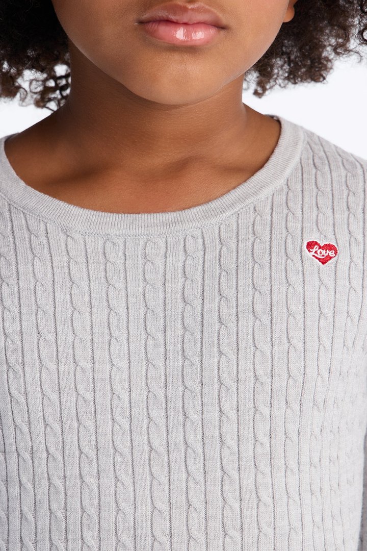 Mini Embrace The Warmth Pullover Sweater - Heather Grey