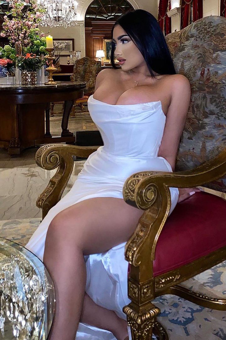 Satin Heart Maxi Dress - White