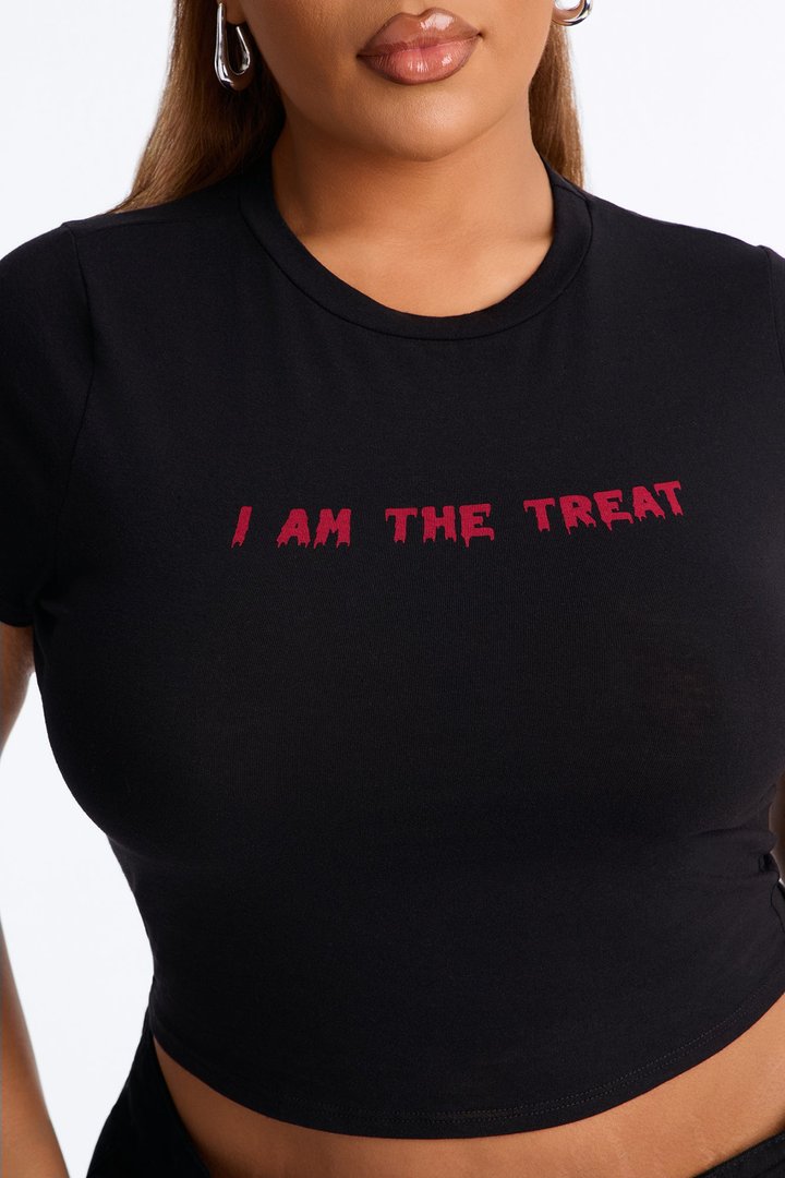 I Am The Treat Baby Tee - Black