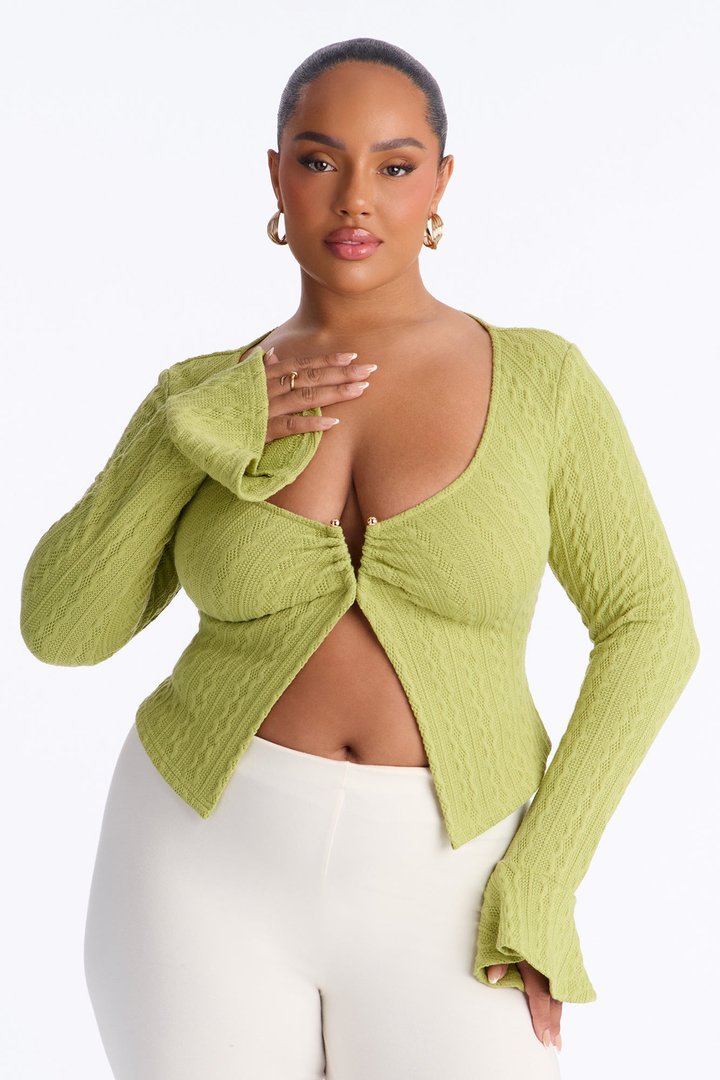 Mia Long Sleeve Top - Chartreuse