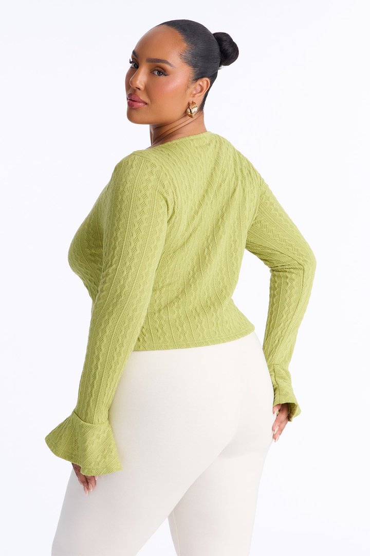 Mia Long Sleeve Top - Chartreuse