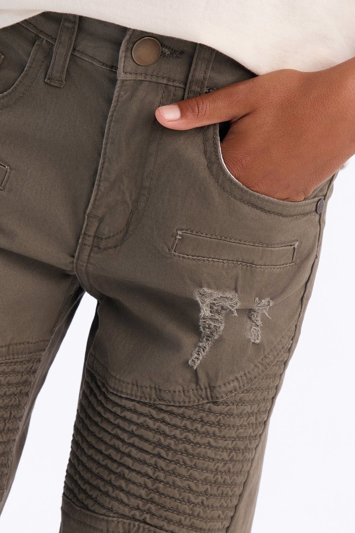 Mini On My Way Moto Skinny Jeans - Olive