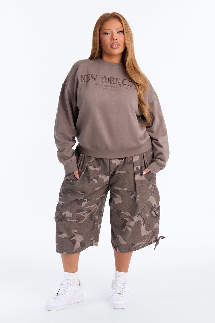 New York City Fleece Crew Neck Sweatshirt - Mocha