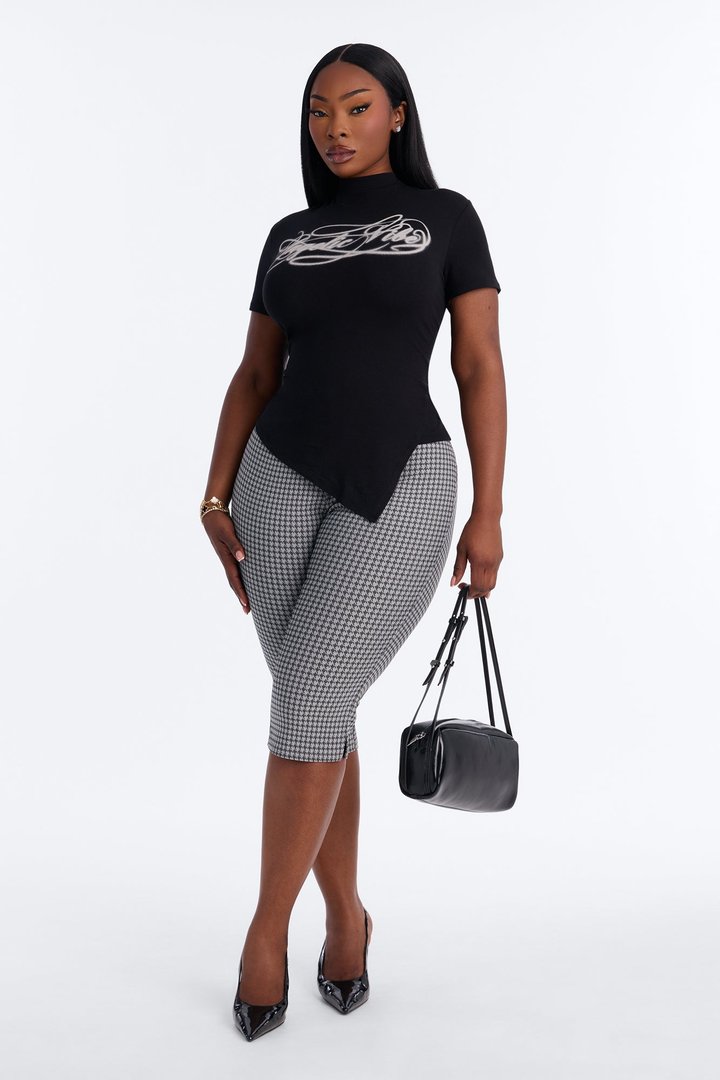 Angelic Vibes Asymmetrical Top - Black