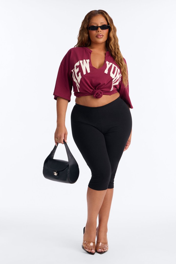 New York Girl T-Shirt - Burgundy