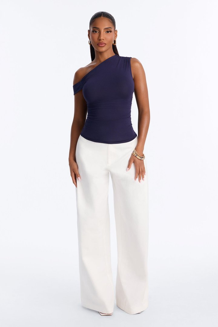 Bianca One Shoulder Top - Navy