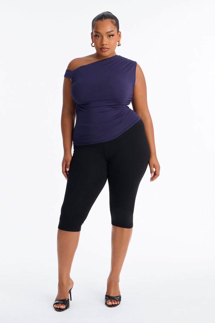 Bianca One Shoulder Top - Navy