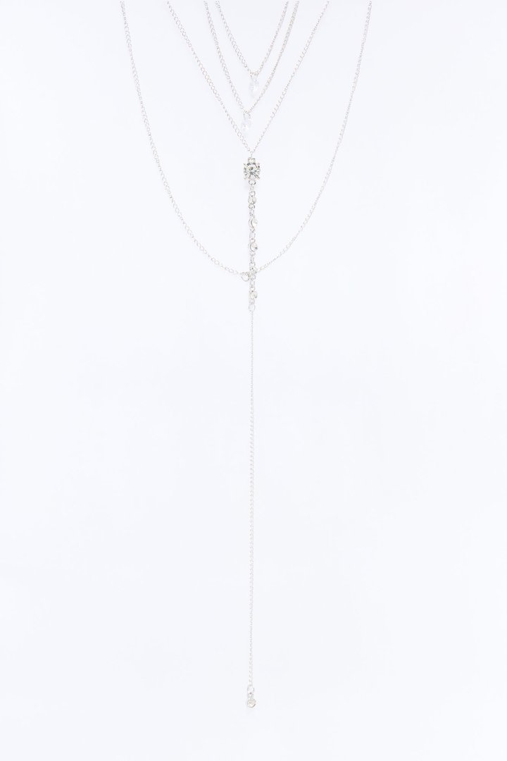 Here For A Good Time Layered Necklace - Silver