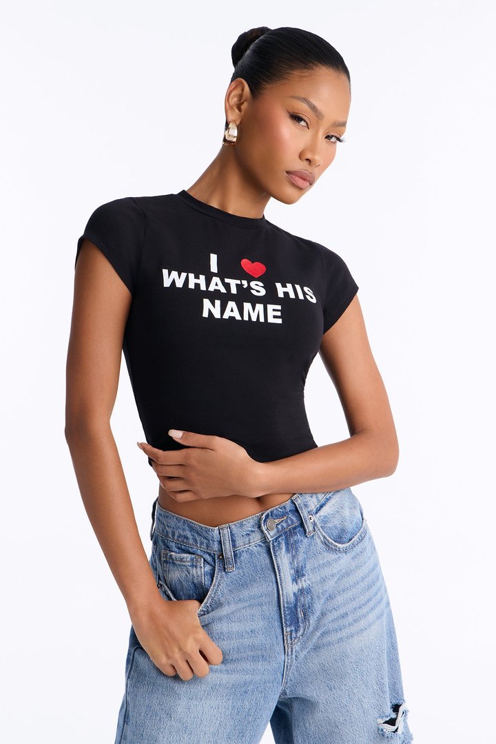 I Heart What's His Name Tee - Black